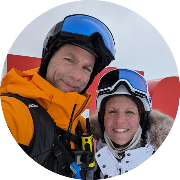 peterandtess skiing